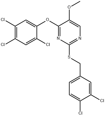 2-[(3,4-DICHLOROBENZYL)SULFANYL]-5-METHOXY-4-(2,4,5-TRICHLOROPHENOXY)PYRIMIDINE Struktur