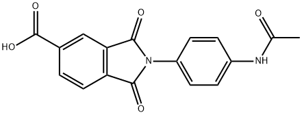 2-(4-ACETYLAMINO-PHENYL)-1,3-DIOXO-2,3-DIHYDRO-1H-ISOINDOLE-5-CARBOXYLIC ACID Struktur