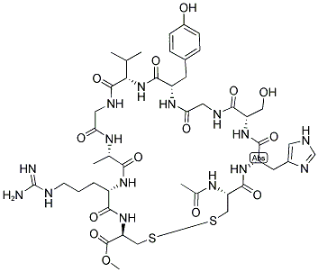 AC-CYS-HIS-SER-GLY-TYR-VAL-GLY-ALA-ARG-CYS-OME Struktur