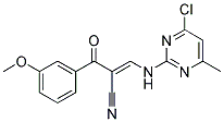 3-[(4-CHLORO-6-METHYLPYRIMIDIN-2-YL)AMINO]-2-(3-METHOXYBENZOYL)ACRYLONITRILE Struktur