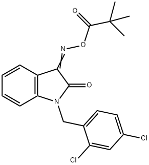 1-(2,4-DICHLOROBENZYL)-3-([(2,2-DIMETHYLPROPANOYL)OXY]IMINO)-1,3-DIHYDRO-2H-INDOL-2-ONE Struktur