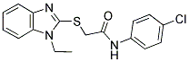 N-(4-CHLOROPHENYL)-2-[(1-ETHYL-1H-BENZIMIDAZOL-2-YL)THIO]ACETAMIDE Struktur