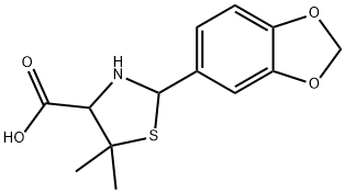 2-BENZO[D]1,3-DIOXOLAN-5-YL-5,5-DIMETHYL-1,3-THIAZOLIDINE-4-CARBOXYLIC ACID Struktur