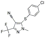 5-[(4-CHLOROPHENYL)SULFANYL]-1-METHYL-3-(TRIFLUOROMETHYL)-1H-PYRAZOLE-4-CARBONITRILE Struktur