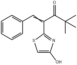 2-(4-HYDROXY-1,3-THIAZOL-2-YL)-4,4-DIMETHYL-1-PHENYL-1-PENTEN-3-ONE Struktur