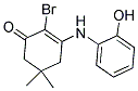 2-BROMO-3-((2-HYDROXYPHENYL)AMINO)-5,5-DIMETHYLCYCLOHEX-2-EN-1-ONE Struktur