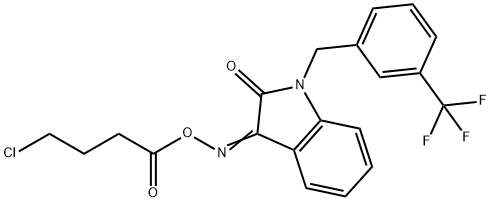 3-([(4-CHLOROBUTANOYL)OXY]IMINO)-1-[3-(TRIFLUOROMETHYL)BENZYL]-1,3-DIHYDRO-2H-INDOL-2-ONE Struktur