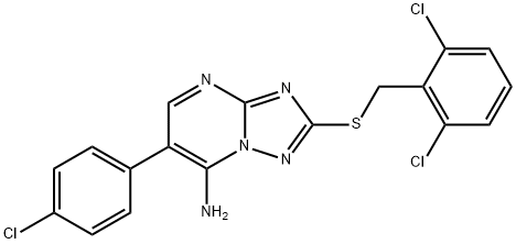 6-(4-CHLOROPHENYL)-2-[(2,6-DICHLOROBENZYL)SULFANYL][1,2,4]TRIAZOLO[1,5-A]PYRIMIDIN-7-AMINE Struktur