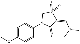 5-[(DIMETHYLAMINO)METHYLENE]-3-(4-METHOXYPHENYL)-1LAMBDA6,3-THIAZOLANE-1,1,4-TRIONE Struktur