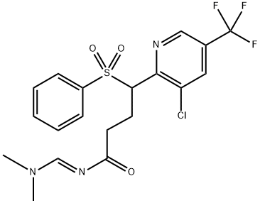 4-[3-CHLORO-5-(TRIFLUOROMETHYL)-2-PYRIDINYL]-N-[(DIMETHYLAMINO)METHYLENE]-4-(PHENYLSULFONYL)BUTANAMIDE Struktur