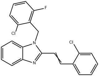 1-(2-CHLORO-6-FLUOROBENZYL)-2-(2-CHLOROSTYRYL)-1H-1,3-BENZIMIDAZOLE Struktur