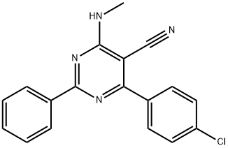 4-(4-CHLOROPHENYL)-6-(METHYLAMINO)-2-PHENYL-5-PYRIMIDINECARBONITRILE Struktur