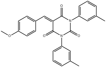 1,3-BIS(3-METHYLPHENYL)-5-((4-METHOXYPHENYL)METHYLENE)-1,3-DIAZAPERHYDROINE-2,4,6-TRIONE Struktur