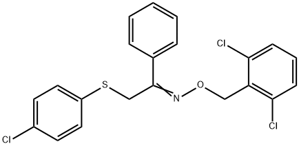 2-[(4-CHLOROPHENYL)SULFANYL]-1-PHENYL-1-ETHANONE O-(2,6-DICHLOROBENZYL)OXIME Struktur