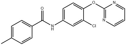 N-[3-CHLORO-4-(2-PYRIMIDINYLOXY)PHENYL]-4-METHYLBENZENECARBOXAMIDE Struktur