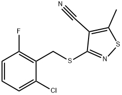 3-[(2-CHLORO-6-FLUOROBENZYL)SULFANYL]-5-METHYL-4-ISOTHIAZOLECARBONITRILE Struktur