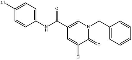 1-BENZYL-5-CHLORO-N-(4-CHLOROPHENYL)-6-OXO-1,6-DIHYDRO-3-PYRIDINECARBOXAMIDE Struktur