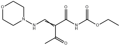 ETHYL N-[2-ACETYL-3-(MORPHOLINOAMINO)ACRYLOYL]CARBAMATE Struktur