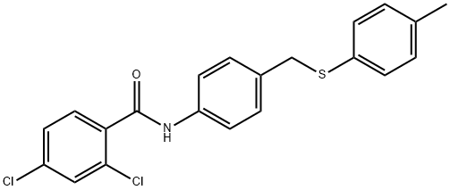 2,4-DICHLORO-N-(4-([(4-METHYLPHENYL)SULFANYL]METHYL)PHENYL)BENZENECARBOXAMIDE Struktur