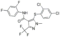 5-[(2,4-DICHLOROPHENYL)SULFANYL]-N-(2,4-DIFLUOROPHENYL)-1-METHYL-3-(TRIFLUOROMETHYL)-1H-PYRAZOLE-4-CARBOXAMIDE Struktur