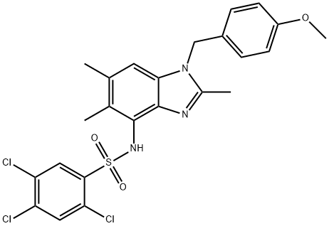 2,4,5-TRICHLORO-N-[1-(4-METHOXYBENZYL)-2,5,6-TRIMETHYL-1H-1,3-BENZIMIDAZOL-4-YL]BENZENESULFONAMIDE Struktur