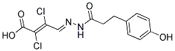 2,3-DICHLORO-4-(2-[3-(4-HYDROXYPHENYL)PROPANOYL]HYDRAZONO)BUT-2-ENOIC ACID Struktur