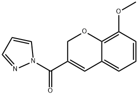 (8-METHOXY-2H-CHROMEN-3-YL)(1H-PYRAZOL-1-YL)METHANONE Struktur