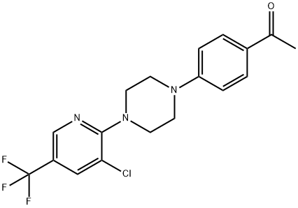 1-(4-(4-[3-CHLORO-5-(TRIFLUOROMETHYL)-2-PYRIDINYL]PIPERAZINO)PHENYL)-1-ETHANONE Struktur