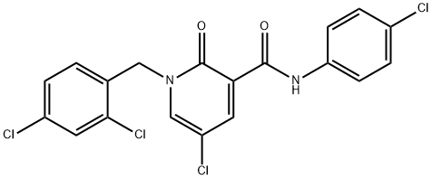 5-CHLORO-N-(4-CHLOROPHENYL)-1-(2,4-DICHLOROBENZYL)-2-OXO-1,2-DIHYDRO-3-PYRIDINECARBOXAMIDE Struktur