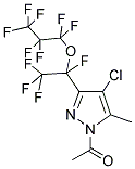 1-ACETYL-4-CHLORO-3(5)-[1-(HEPTAFLUOROPROP-1-OXY)TETRAFLUOROETHYL]-5(3)-(METHYL)PYRAZOLE Struktur