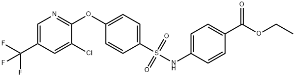 ETHYL 4-([(4-([3-CHLORO-5-(TRIFLUOROMETHYL)-2-PYRIDINYL]OXY)PHENYL)SULFONYL]AMINO)BENZENECARBOXYLATE Struktur