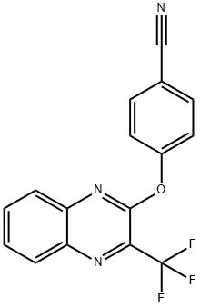 4-([3-(TRIFLUOROMETHYL)-2-QUINOXALINYL]OXY)BENZENECARBONITRILE Struktur