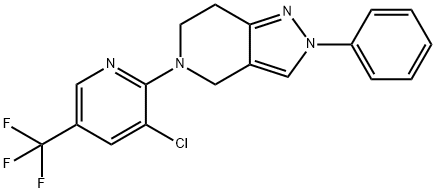 5-[3-CHLORO-5-(TRIFLUOROMETHYL)-2-PYRIDINYL]-2-PHENYL-4,5,6,7-TETRAHYDRO-2H-PYRAZOLO[4,3-C]PYRIDINE Struktur