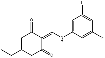 2-(((3,5-DIFLUOROPHENYL)AMINO)METHYLENE)-5-ETHYLCYCLOHEXANE-1,3-DIONE Struktur