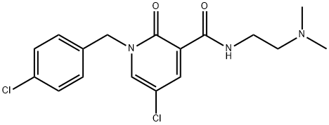 5-CHLORO-1-(4-CHLOROBENZYL)-N-[2-(DIMETHYLAMINO)ETHYL]-2-OXO-1,2-DIHYDRO-3-PYRIDINECARBOXAMIDE Struktur