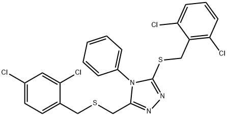 2,4-DICHLOROBENZYL (5-[(2,6-DICHLOROBENZYL)SULFANYL]-4-PHENYL-4H-1,2,4-TRIAZOL-3-YL)METHYL SULFIDE Struktur