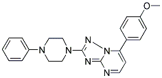 7-(4-METHOXYPHENYL)-2-(4-PHENYLPIPERAZINO)[1,2,4]TRIAZOLO[1,5-A]PYRIMIDINE Struktur