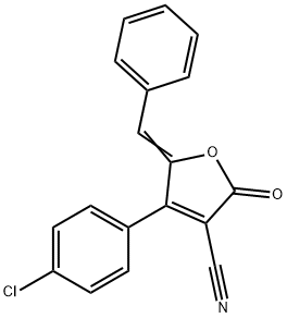 4-(4-CHLOROPHENYL)-2-OXO-5-(PHENYLMETHYLENE)-2,5-DIHYDRO-3-FURANCARBONITRILE Struktur