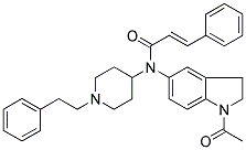 N-(1-ACETYL-2,3-DIHYDRO-(1H)-INDOL-5-YL)-N-[1-(2-PHENYLETHYL)PIPERIDIN-4-YL]-3-PHENYL-(2E)-PROPENAMIDE Struktur