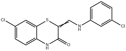 7-CHLORO-2-[(3-CHLOROANILINO)METHYLENE]-2H-1,4-BENZOTHIAZIN-3(4H)-ONE Struktur