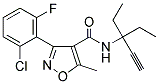 N-(1,1-DIETHYLPROP-2-YNYL)(3-(6-CHLORO-2-FLUOROPHENYL)-5-METHYLISOXAZOL-4-YL)FORMAMIDE Struktur