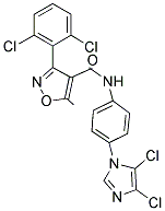 N-(4-(4,5-DICHLOROIMIDAZOLYL)PHENYL)(3-(2-CHLOROPHENYL)-5-METHYLISOXAZOL-4-YL)FORMAMIDE Struktur