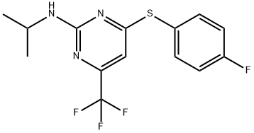 4-[(4-FLUOROPHENYL)SULFANYL]-N-ISOPROPYL-6-(TRIFLUOROMETHYL)-2-PYRIMIDINAMINE Struktur