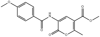 METHYL 3-[(4-METHOXYBENZOYL)AMINO]-6-METHYL-2-OXO-2H-PYRAN-5-CARBOXYLATE Struktur