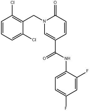 1-(2,6-DICHLOROBENZYL)-N-(2,4-DIFLUOROPHENYL)-6-OXO-1,6-DIHYDRO-3-PYRIDINECARBOXAMIDE Struktur