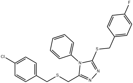 3-([(4-CHLOROBENZYL)SULFANYL]METHYL)-5-[(4-FLUOROBENZYL)SULFANYL]-4-PHENYL-4H-1,2,4-TRIAZOLE Struktur