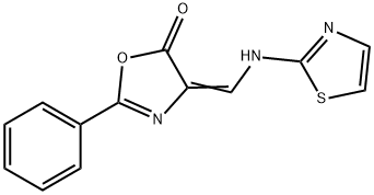 2-PHENYL-4-[(1,3-THIAZOL-2-YLAMINO)METHYLENE]-1,3-OXAZOL-5(4H)-ONE Struktur