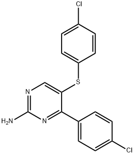 4-(4-CHLOROPHENYL)-5-[(4-CHLOROPHENYL)SULFANYL]-2-PYRIMIDINAMINE Struktur