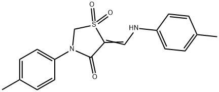 3-(4-METHYLPHENYL)-5-(4-TOLUIDINOMETHYLENE)-1LAMBDA6,3-THIAZOLANE-1,1,4-TRIONE Struktur