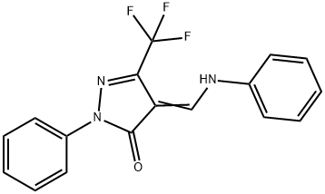 4-(ANILINOMETHYLENE)-2-PHENYL-5-(TRIFLUOROMETHYL)-2,4-DIHYDRO-3H-PYRAZOL-3-ONE Struktur